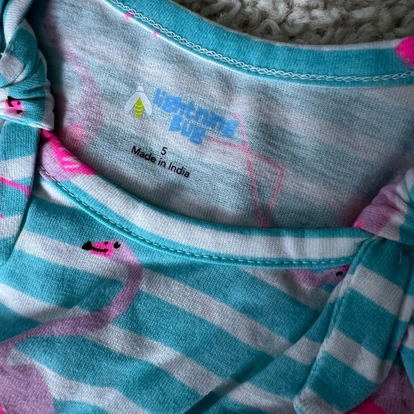 Kids Size 5 Flamingo Striped Tank Top NWT - Picture 3 of 7